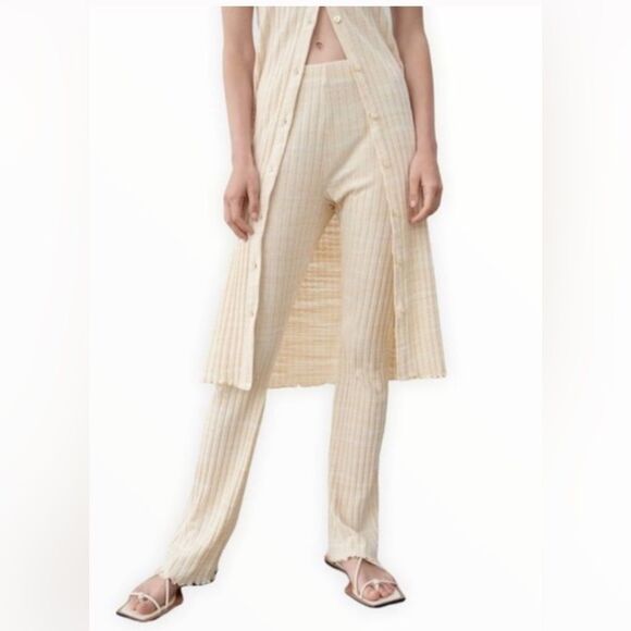 Zara Ribbed High Waisted Pants size small - Picture 1 of 9